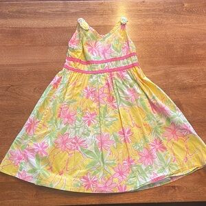 Lilly Pulitzer Elephant Yellow and Pink Kids Dress